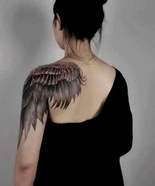 翅膀〔遮盖〕_纹身图案手稿图片_不惑的纹身作品集