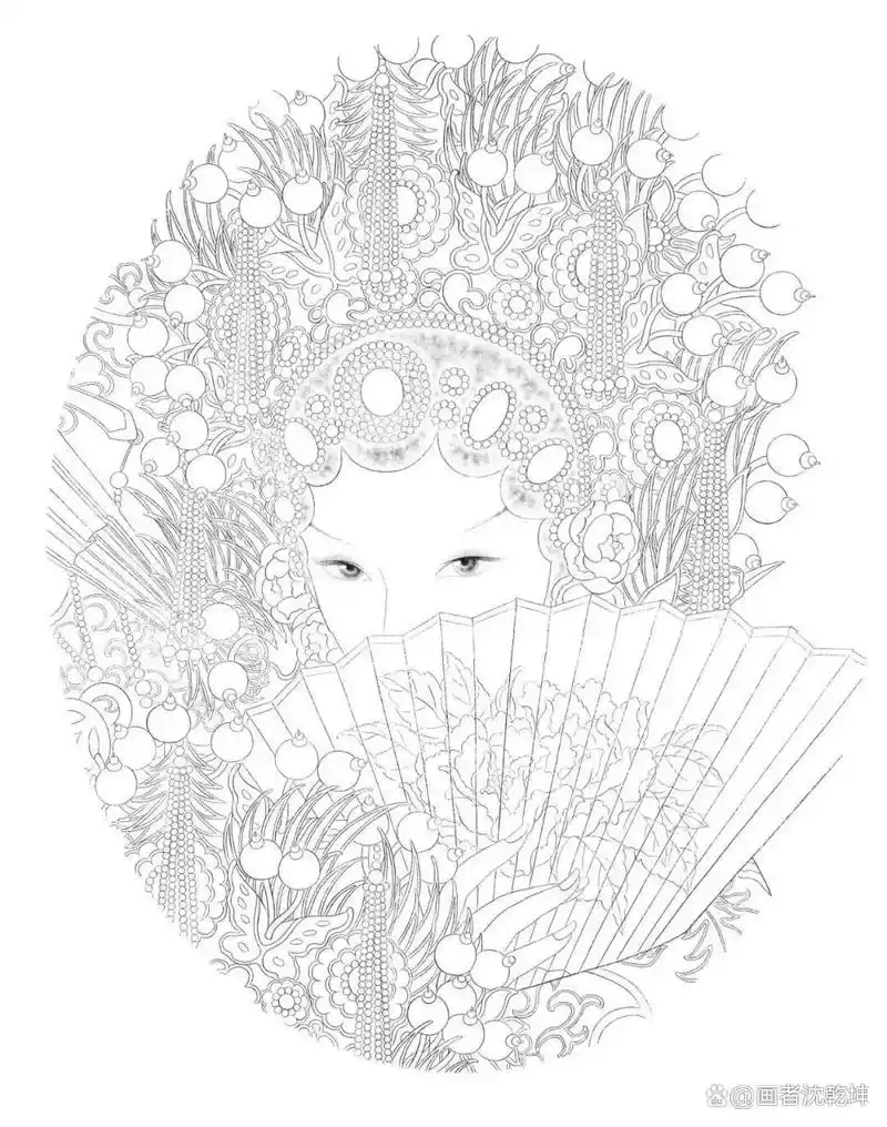 底稿「工笔画戏曲人物」9幅,描绘出独特的东方韵味,传统之美