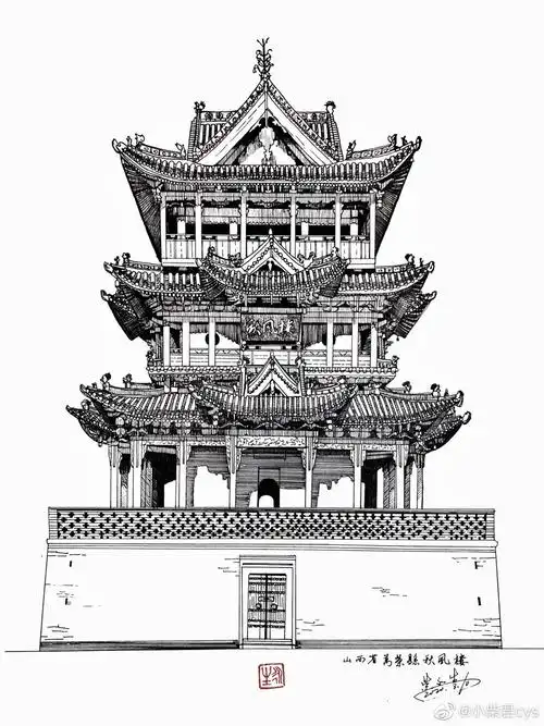 小柴的古建筑手绘共42幅