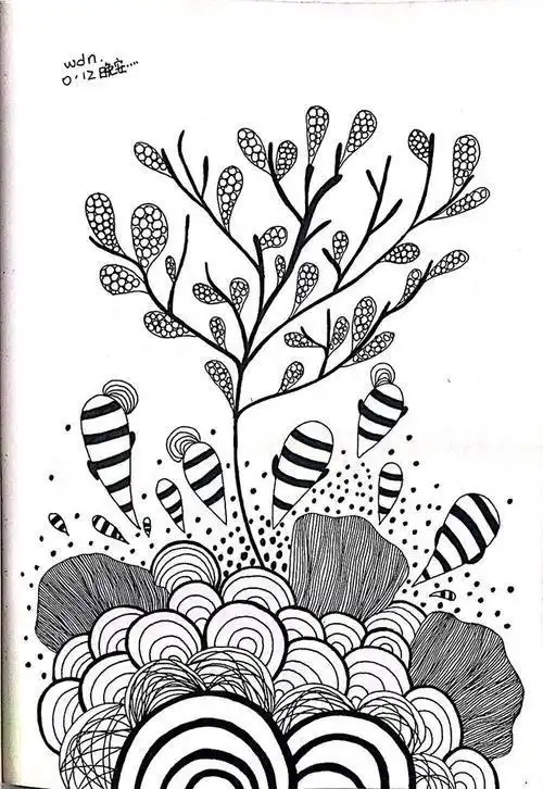 装饰画简笔画暗色调