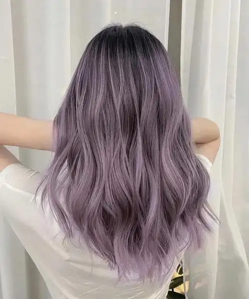 今夏新款巴黎画染发色 7878灰紫色渐变发色