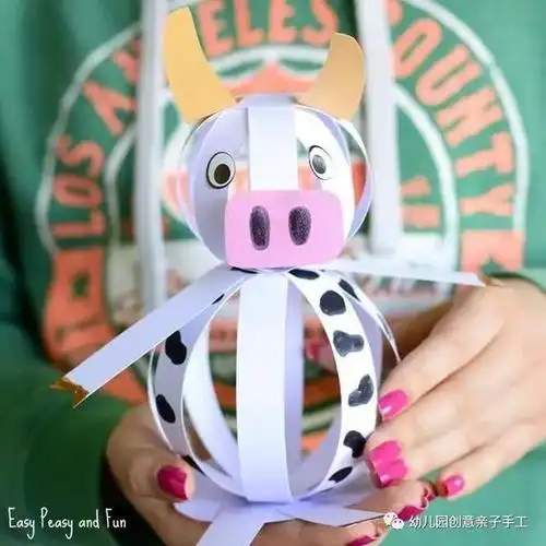 幼儿园亲子手工之立体卡纸动物:乌龟,小猪,小牛