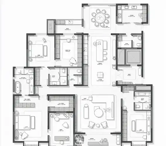300平米的大平层户型做足了奢华感层次丰富功能齐全