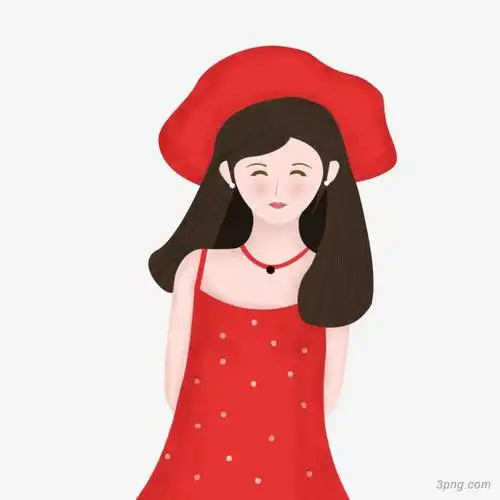 戴帽子的女孩png素材透明免抠图片-装饰效果