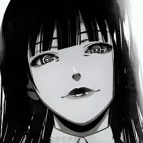 丧系女头伤感暗黑系动漫女生黑白头像