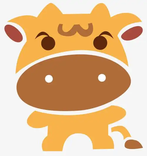 中国风手绘卡通提着灯笼的小牛元素