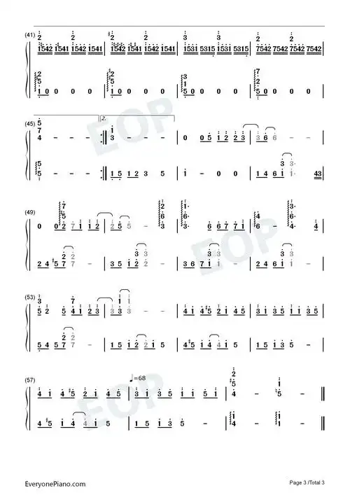 心动-心动主题曲双手简谱预览3