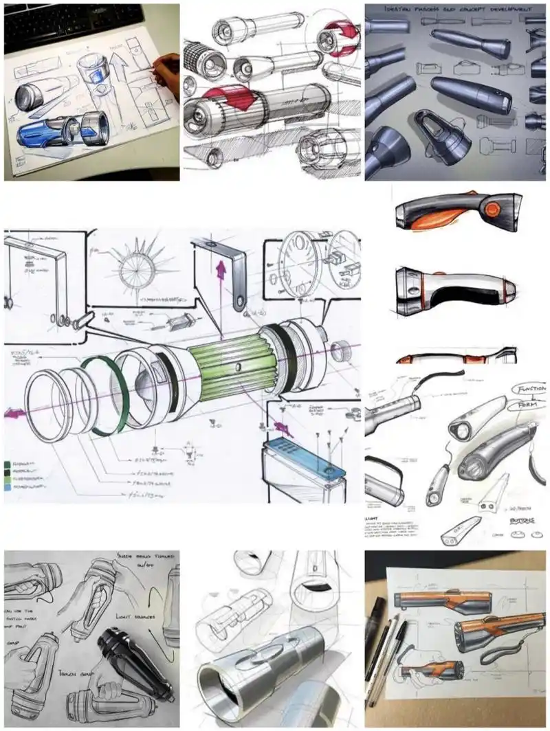 手绘分享|手电筒(家居 户外 紧急用品) 手电筒很多高校考试都有涉及