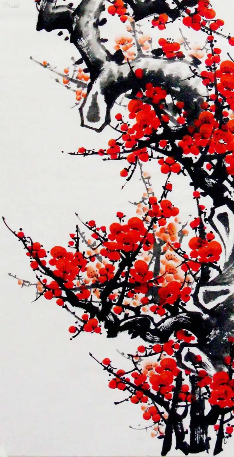 西门亚石国画四尺梅花《梅花小寿一千年》◆◆资深老画家精品!