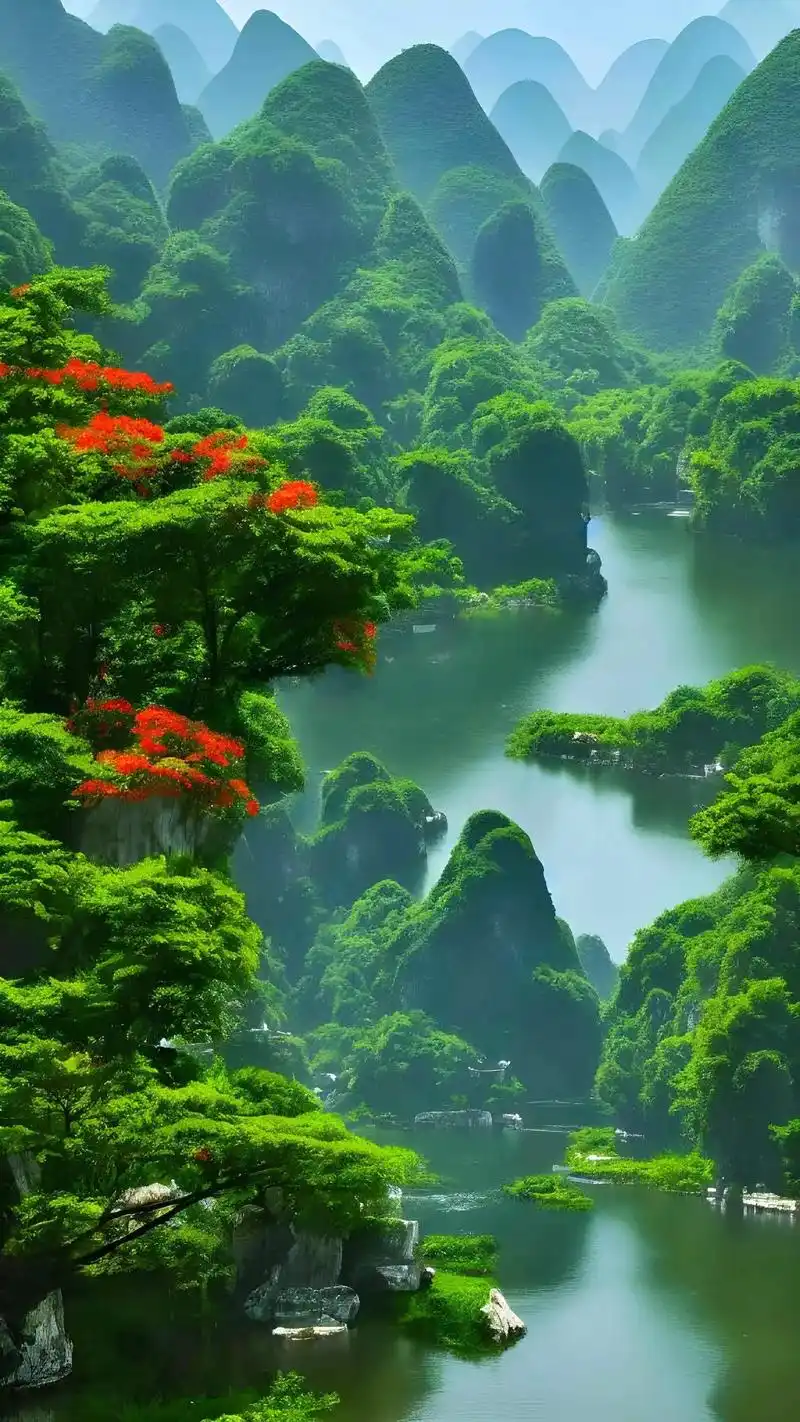 桂林山水甲天下,人间仙境美如画,一起欣赏大自然的美景吧#一起 - 抖音