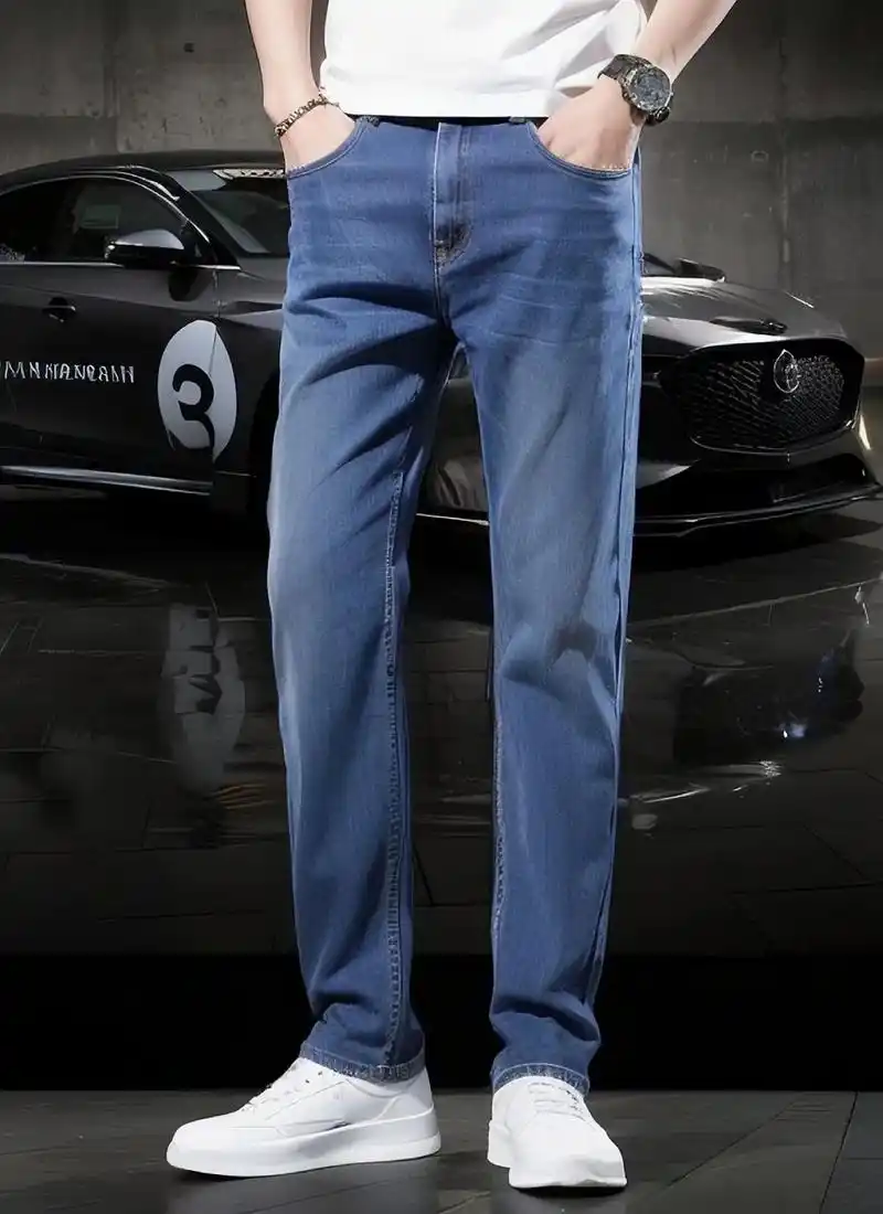 男士夏季时尚冰丝牛仔裤