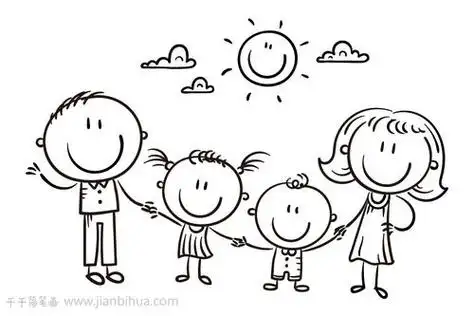 简笔画一家四口简笔画一家四口两女儿