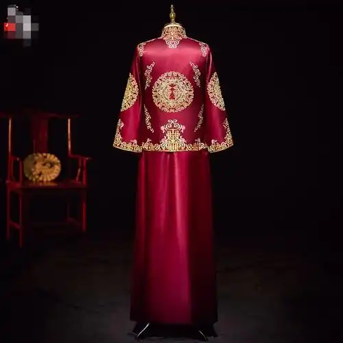 新款新郎结婚中式龙凤褂喜服接亲敬酒礼服大码古装秀禾服男士