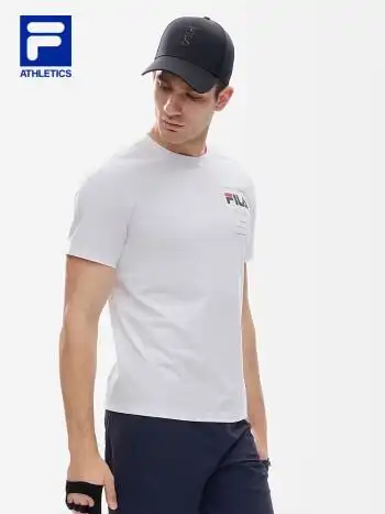 filaathletics斐乐男士短袖t恤2022年夏季新款运动健身上衣玉石白wt