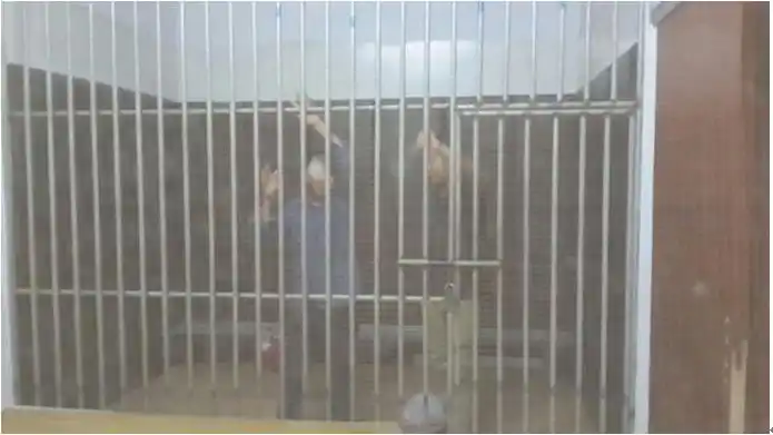 2014年9月3日合法维权70岁老人被关铁笼(图)