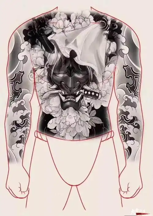 满背般若纹身手稿