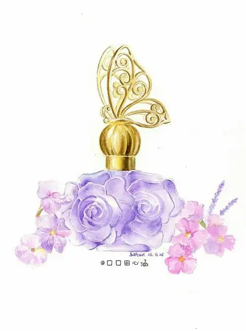 水彩手绘香水