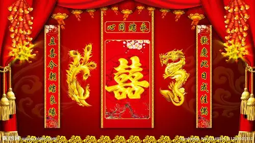 中式婚礼背景图片