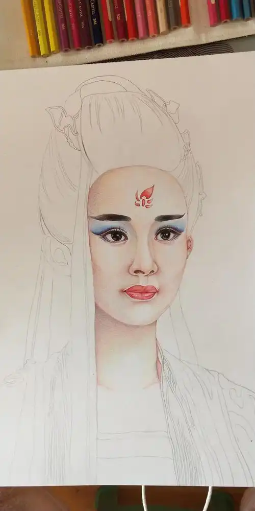 彩铅绘花千骨妖神