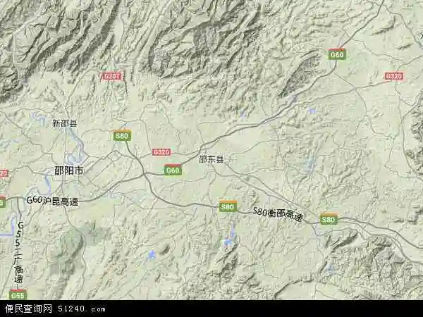 邵东县地形地图