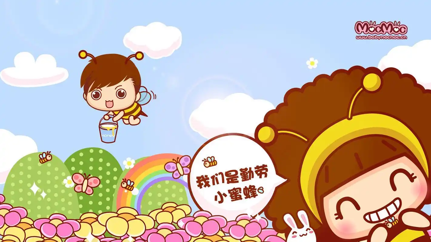 摩丝摩丝可爱卡通高清桌面壁纸-卡通动漫-壁纸下载-美桌网