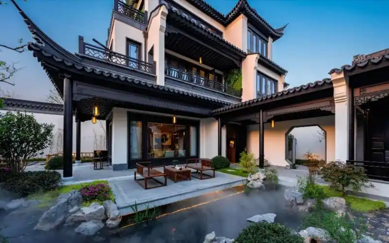 苏州园林徽派建筑,纯中式庭院别墅,山水之间独特的江南美景.