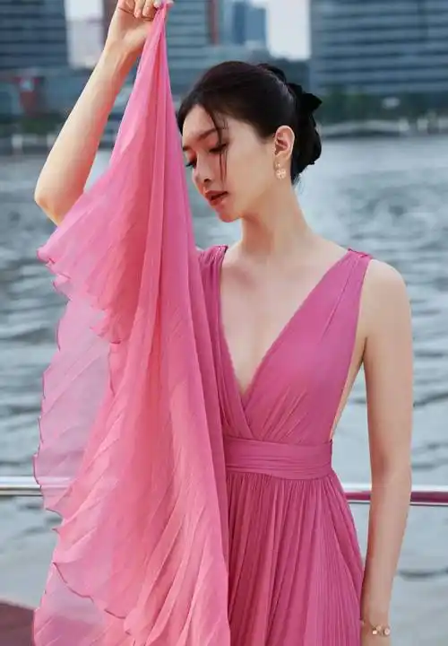 江疏影盛装出席活动,粉色礼裙尽显女人味,优雅姿态妩媚多姿_魅力_连衣