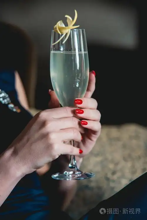 豪华酒店大堂酒吧.深色布鲁连衣裙