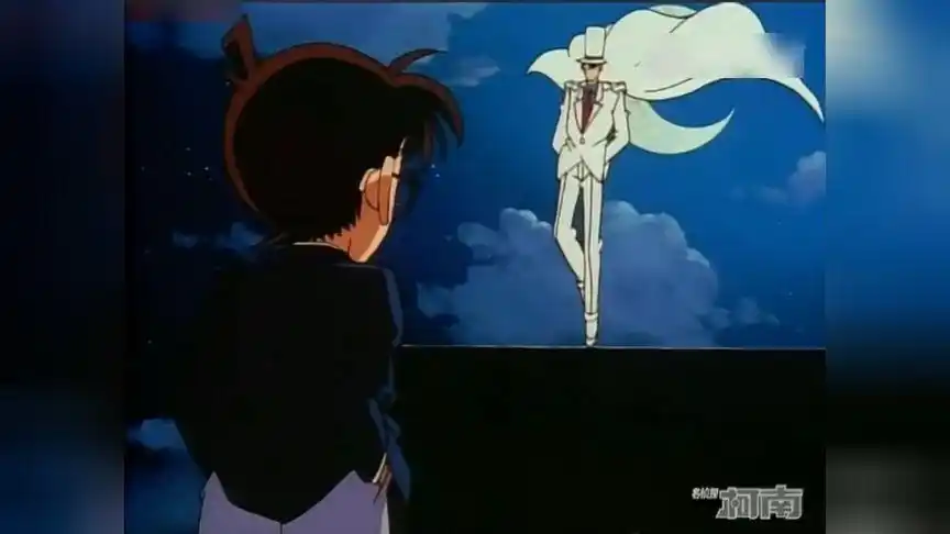 名侦探柯南:怪盗基德跟柯南的第一次对决,从天而降的基德太帅了