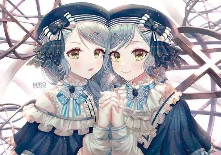 迷人又可爱的双胞胎姐妹花pixiv插画图片