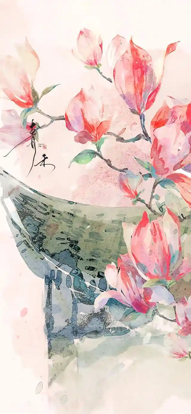 分享一些小清新古风中国风插画壁纸