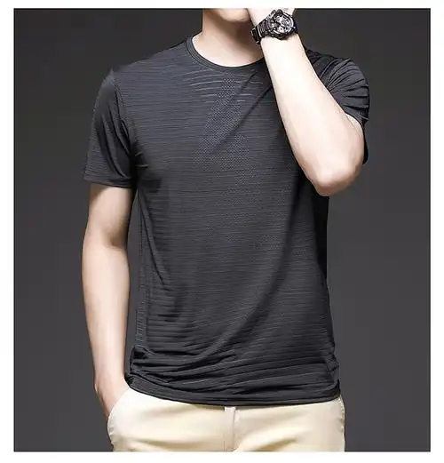 俞兆林(yuzhaolin)t恤男 夏季新品半袖打底衫男士半截袖冰丝速干圆领