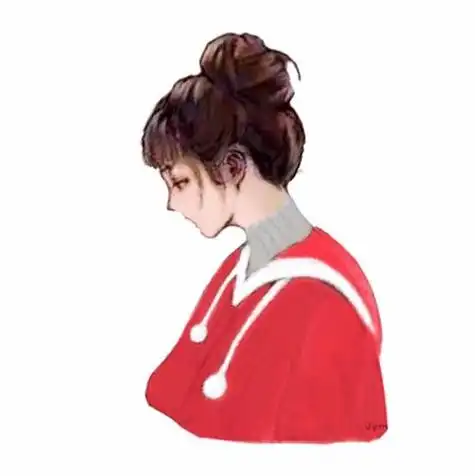 手绘女生头像丸子头