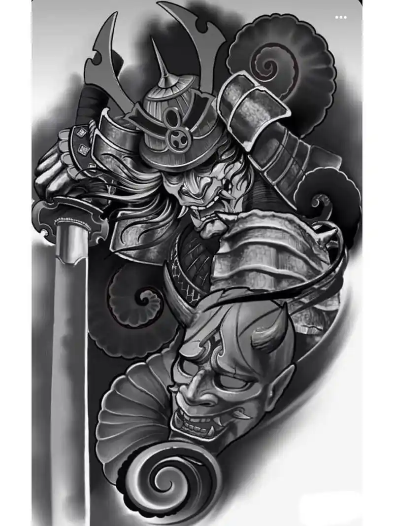 日本武士纹身手稿(多图) 日本武士纹身手稿(多图)