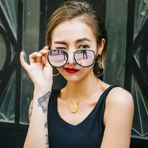 近视墨镜女韩版潮复古太阳镜防紫外线长脸方脸ins眼镜潮 品牌:铭戴