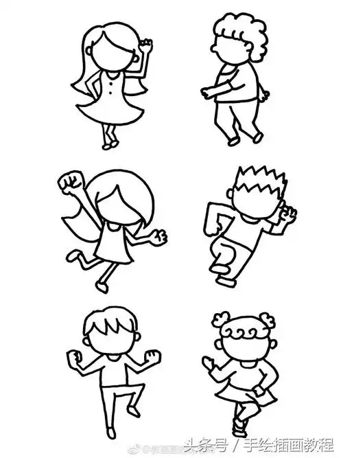 人物图案简笔画卡通手绘简笔人物美女简笔画,卡通漫画人物简笔画素材