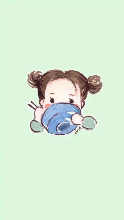 hi 壁纸 可爱女孩.纯色系.手绘.锁屏.小清新