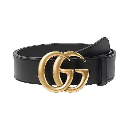 gucci古驰男士牛皮板扣式皮带腰带黑色397660ap00t1000110