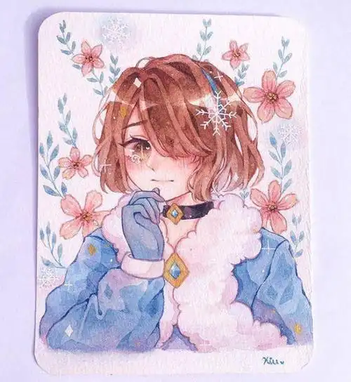 水彩人物肖像动漫风格