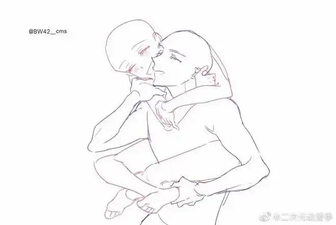 双人绘画素材情侣间的互动参考