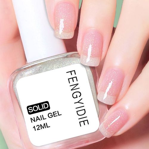 新款碎钻指甲油细闪亮片亮晶晶免烤无毒防水不可撕拉显白脚趾美甲