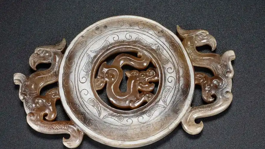 古玉老玉熟坑龙凤呈祥出廓璧