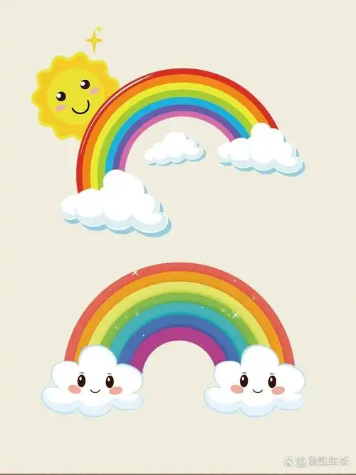 卡通彩虹|彩虹免扣png素材