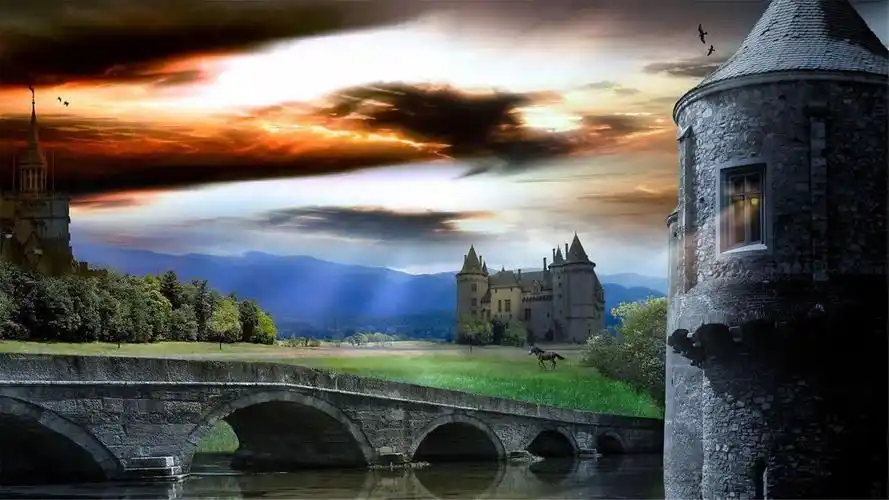 深蓝色的天空高清桌面壁纸