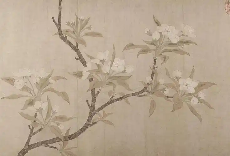 钱选梨花图局部赏析