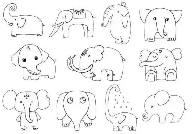大象简笔画步骤教程