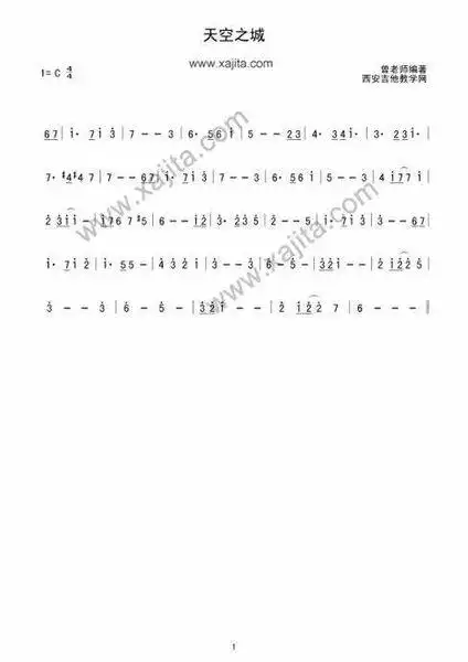 求天空之城,小提琴版的谱子,谱子要简谱,尽量简单一点的.