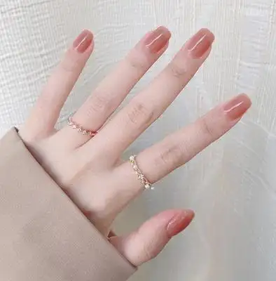 纯色短款指甲可拆卸穿戴品网贴片果冻色手美甲工具 原价12.