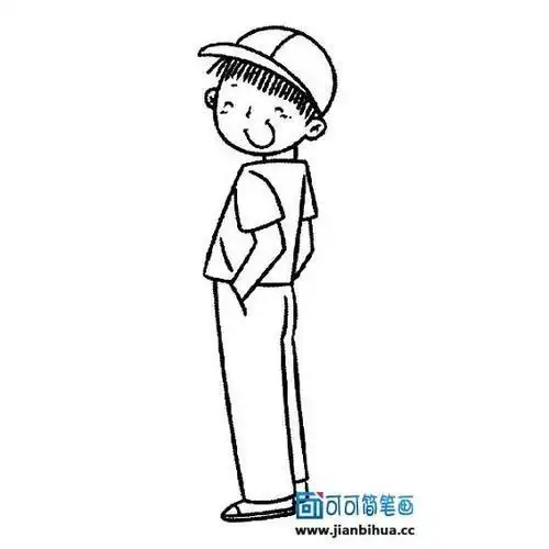 小孩侧面简笔画全身