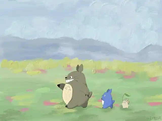 油画风ipad平板壁纸,唯美风景插画